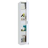 Habitdesign Kawai 1 007141O - Mueble Armario Multiusos, 1 Puerta, Color Blanco, Medidas: 37 cm (Largo) x 180 cm (Alto) x 37 cm (Fondo)