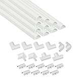 D-Line Mini Canaletas adhesivas de PVC para cables, Multipack de 10 piezas (30x15mm) de 40cm de longitud (4-metro) en color blanco - Solución para organizar, proteger y cubrir cables