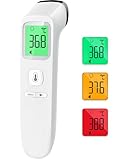 Termometro Digital para fiebre para bebés, niños y adultos, Termometro bebe infrarrojo sin contacto para la Termómetro frente, con mediciones precisas instantáneas, alarma de fiebre, pantalla LCD