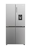 Haier Cube 83 Series 3 HCR3818EWMM Frigorífico 4 Puertas, Capacidad XXL 463L, Dispensador de Agua, Motor Inverter, Multiflow Air Surround, Total No Frost, Ancho 83cm, Iluminación LED, Inox