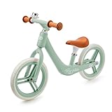 Kinderkraft Fly Plus 2 Bicicleta sin Pedales, Bicicleta Niño 2 años, Bicicleta 2 Ruedas, Bicicleta de Equilibrio, Sillín Ajustable, con Accesorios, con Freno, Ruedas Grandes, 35 kg, Verde