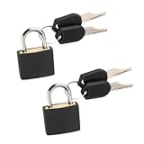 WeddHuis 2 Piezas Candados para Maletas, Candado de Viaje con Llave, Mini Candado Pequeño con Llave, Candado de Seguridad para Equipaje (Negro)