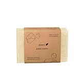 Ebers Jabón de Azufre Natural en Pastilla 100 g | Jabón Artesanal para Piel Grasa, Puntos Negros y Acné | Cara y Cuerpo | Exfoliante y Antiacné | Vegano, artesanal y sin Conservantes