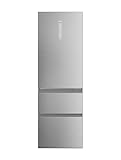 Haier 3D 60 Series 5 HTW5618ENMG - Frigorífico Combi, WIFI, Botellero, Funciones Inteligentes, 360L, My Zone, Cajón Humidity Zone, Total No Frost, Ancho 59,5cm, Motor Inverter, Luz LED, Inox