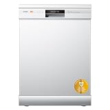 COMFEE' CDWPF1201PW-WE-EU Lavavajillas de libre instalación, 60cm, 49dB con 12 cubiertos, 8 programas Control por botón, Blanco