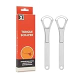 Limpiador de Lengua, 2PCS Raspador de Lengua de Acero Inoxidable, Doble Capa Limpiador Lingual, Limpiadores de Lengua, Raspador de Lengua de Metal de Acero Inoxidable, Aliento Fresco