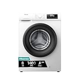 Hisense WF1Q8041BW2 - Lavadora, Class A, 8 Kg, 1400 rpm, Alto 85 cm x Ancho 60 cm, Color Blanco, Función Vapor 99,9%, Lavado Rápido+, Lavado Automático, Finalización Diferida, Tecnología Inverter
