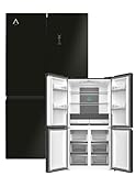 ALPHA Frigorifico Americano Pegasus Elite Pro-83, Cristal Negro, 4 Puertas, Metal Cooling, Inverter, *Alta Gama*