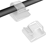 Dazkzooy 60 soportes para cables, transparentes, para exteriores, autoadhesivos, para gestión de cables, organizador de cables, ganchos para fijación de cables, cadena de luces