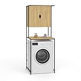 IDMarket – Mueble de almacenamiento superior para lavadora con armario Detroit diseño industrial