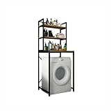 MAGIC SELECT Estantería Superior para Lavadora | Estante Organizador de Baño Ahorra Espacio | Mueble de Almacenamiento para Cuarto de Baño de 3 Niveles | Madera E1 y Acero.