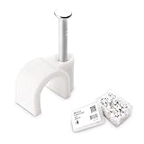 Cable Matters Paquete de 200 Grapas sujetacables de Pared (Clips de Cable Redondos con Clavos, Organizador de Cables) - 7 mm