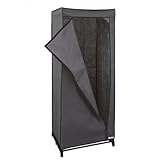 Jocca - Armario de Tela TNT Plegable con Barra de Hierro, Organizador Ropa, Estable y Ligero, Negro