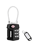 GRIFEMA Candado TSA con Combinación de 3 Dígitos, Cable Flexible para Maletas, Bolsos y Equipaje de Viaje (1 Unidad, GA1006)