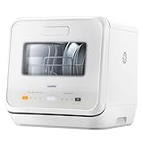 COMFEE' Lavavajillas de Encimera, Mini Lavavajillas de Sobremesa con 6 Programas, Lavado con Vapor, Cuidado del Bebé y Lavado de Frutas, sin Fontanería, Inicio Diferido, 72horas Almacenamiento, Blanco