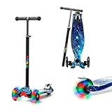 Patinete de 3 Ruedas ATAA Flash - Azul Marino- Patinete para niños de 3 Ruedas, Patinete Infantil con Luces, Patinete de 3 Ruedas con Manillar Ajustable, Giro por Gravedad, de 2 a 9 años