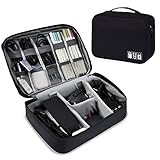 AiQInu Bolsa Organizador Cables Universal de Viaje, Electrónico, Accesorios para Tableta, Disco Duro Externo,Cargador, Cable USB, Adaptadores, Tarjetas de Memoria