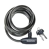 MASTER LOCK Candado Bicicleta [1,8 m Cable] [Llave] [Exterior] 8126EURDPRO - Ideal para Bicicleta, Monopatín, Paseante, Cortacésped y Otro Equipo