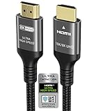 Ubluker 10K 8K 4K Cable HDMI 48Gbps 2M, Certificado Ultra Alta Velocidad HDMI® Cable 4K 240Hz 144Hz 8K60Hz 0.01ms HDR10+ ARC eARC HDCP2.3 R-oku TV PC Monitor Proyector PS5 Consolas de Juegos