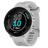 Garmin Forerunner 55 - Reloj Inteligente para Running con GPS, Planes de Entrenamiento, notificaciones y Seguimiento del Bienestar, Blanco