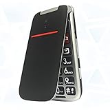 Teléfono Móvil para Personas Mayores Teclas Grandes con Tapa Pantalla de 2,4 Pulgadas Tecla de Emergencia Botón SOS Cámara Fácil de Usar para Ancianos, Artfone Flip CF241A, Negro