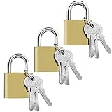 Nutabevr 3 piezas Candado con 3 llave,32mm Portátil candado Maleta,Mini Interior Pequeño,Candado Seguridad, para Bolsas de Viaje,garaje, taquilla de gimnasio,bicicleta, equipaje