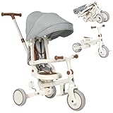 Olmitos - Triciclo Evolutivo de Bebé 5 en 1 - Bicicleta Niños Desde 1 Año hasta 5 años - De Triciclo a Bicicleta con o sin Pedales – Adaptable y transformable (Evol, Gris)