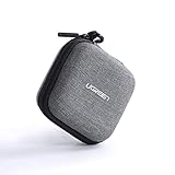 UGREEN Funda rígida para Auriculares Bolsa para Accesorios electrónicos de EVA Impermeable a Prueba de Golpes Organizador Compatible con Airpods Cables USB Pen Drive Tarjeta de Memoria Moneda (Gris)