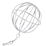 Ogquaton 1 UNIDS Acero Inoxidable Hamster Grass Dispenser Holder Ball Rabbit Feed Hanging Ball Feeder Hanger Accesorios para Pequeños Animales de Plata