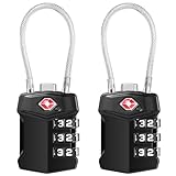 Blendura Candado Maleta Viaje 2 Picks, Candado TSA Contraseña de 3 Dígitos, Candado Taquilla Gimnasio para Maletas Viaje Mochila Equipaje