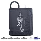 Brazalete Universal para Tensiómetro de Brazo 22-42 cm con 6 Conectores – Compatible con Omron, Beurer, Medisana, A&D y Más – Manguito de Repuesto Cómodo para Monitor de Presión Arterial