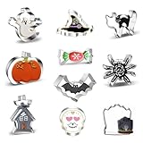 Halloween Moldes Para Galletas Grande- Sombrero de Bruja, Calabaza, Fantasma, Murciélago, Lápida y gato Cortador Acero Inoxidable
