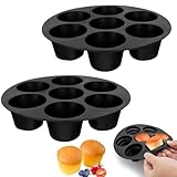 ZOCONE 2 Piezas Silicona Moldes Magdalenas para Air Fryer Molde Muffins Horno para 7 Magdalenas Antiadherente Bandejas Horno Muffins Pequeño para Cupcake Magdalenas (21cm)