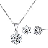 YAZILIND Plateado joyeria Conjunto Cubic Zirconia Collar Diamante Cz Colgante Collar Pendiente Montante para Las Mujeres