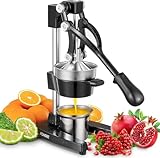 Exprimidor Manual FOHERE, Exprimidor de Limones Profesional para Naranjas, Limones, Granadas y Pomelos, Fácil de Limpiar, con Vaso de Acero Inoxidable