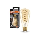 OSRAM Lámpara LED Vintage 1906® Classic Edison FIL 60, E27, regulable, dorado, 8,8W, 806lm, 2400K, luz blanca cálida reducida, bajo consumo energético, larga duración