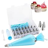42 Piezas Boquilla de Acero Inoxidable - Boquillas manga pastelera - Manga Pastelera Silicona -CukkiCakes Kit de Repostería Profesional - adecuado para panaderos aficionados y profesionales