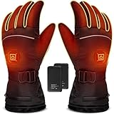 Guantes Calefactables Hombre Y Mujer,Guantes Calefactables Moto,7.4V 4000mAh Eléctricos Recargables por USB,3 Temperaturas Guantes Eléctricos Calefactables,para Esquí Pesca Senderismo Caza -L