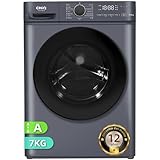 CHiQ Lavadora 7kg CW07123863AX Carga frontal - Clase A, Motor inverter,BLDC 1200 RPM, Vapor y Lavado rápido, 15 Programas, Diseño compacto (60x46,5x84cm) - Gris moderno