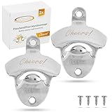 ECENCE 2 piezas Abrebotellas de Pared Premium - Abridor de Botellas Retro para Cerveza, ideal para el hogar, jardín y bar