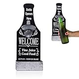 FEMONGY abridor cerveza pared, sacacorchos con contenedor de recogida, abridor de botellas, abridor de cerveza para bar, cocina, patio, abridor de botellas de pared - regalos para hombre (Negro)