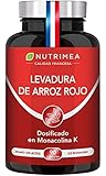 Levadura Roja de Arroz Coenzima Q10 Baja Tu Colesterol Monacolina K CoQ10 Dosis Concentrada Arroz Rojo Puro Monascus Purpureus Tratamiento 3 Meses 600 mg Capsulas Vegano