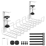 Chiluxendo Organizador Cables Escritorio, Bandeja Cables Escritorio, Recoge Cables Mesa Escritorio, Bandeja Portacables Bajo la Mesa, Bandeja de Gestión de Cables para Oficina, Hogar (Blanco)