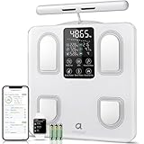 arboleaf Bascula Inteligente de Peso Corporal con 8 Electrodos y Gran Pantalla LED, Báscula Grasa Corporal y Muscular Analiza 27 Métricas, Bascula de Baño Bioimpedancia con Bluetooth y APP, 180kg