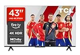 TCL 43PF650 43 Pulgadas 4K Ultra HD, HDR TV, Smart LED Fire TV (Dolby Vision, Dolby Atmos, DTS, HDR 10, Alexa Integrado, Airplay2, Miracast) [Clase de eficiencia energética F]