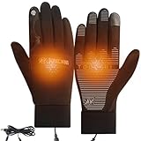 Hojalis Guantes Calefactables, USB Guantes Calefactables Impermeables, GuantesCalefactables Mujer con Pantalla Táctil, Guantes Moto Calefactables Hombre para Ciclismo Motocicleta Senderismo Esquí
