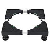 ORAGKE Base Lavadora con 4 Patas Antideslizantes, Plataforma con 4 Pies Antivibración, Carga 500KG, Soporte Ajustable para Lavadora/Secadora/Frigorífico, Ancho 43-62cm, Altura 11-12cm