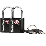 Candado para maleta de viaje, mochila, taquilla y más con llaves | Aprobado por la TSA | Negro (2 uds.)