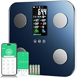 Onherm Bascula de Baño Digital, Digital Bascula Grasa Corporal y Muscular con Pantalla Grande, Con 19 Mediciónes, Balanza Peso Corporal Masa Muscular IMC, Bascula Inteligente con APP, 180kg/400lb