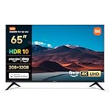 XIAOMI TV F 65, 65 Pulgadas (165 cm), 4K UHD, Smart TV, Fire TV, Control por Voz Alexa, HDR10, MEMC, Modo Game Boost 120Hz,2GB+32GB, Compatible con Apple AirPlay, 2025